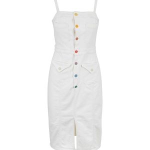 MOTHER To the Point White Denim Dress Size Small